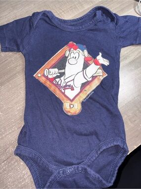 Navy Graphic Baseball Print Baby One-Piece Bodysuit